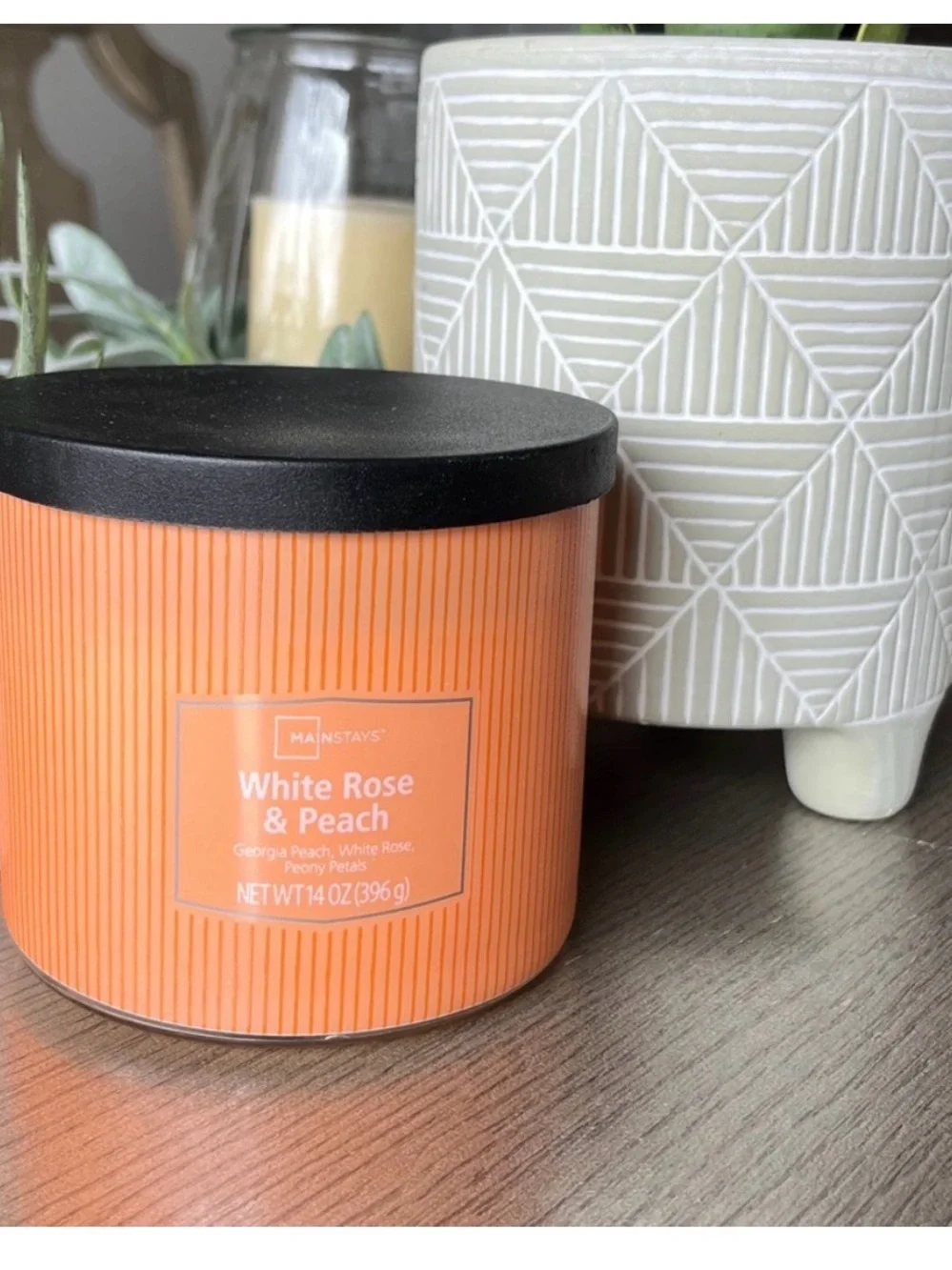 Mainstays 🍑 Peach 🍑Scented 3-Wick Candle ~New~ 14oz